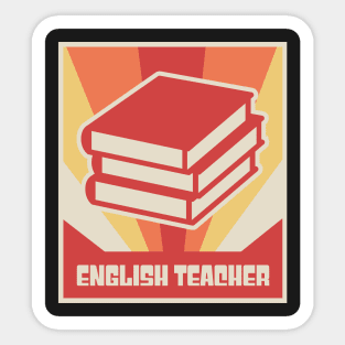 Retro Vintage Books – English Teacher Sticker